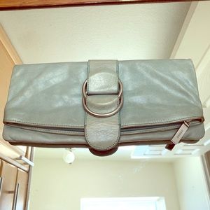 Light Teal Leather HOBO Clutch